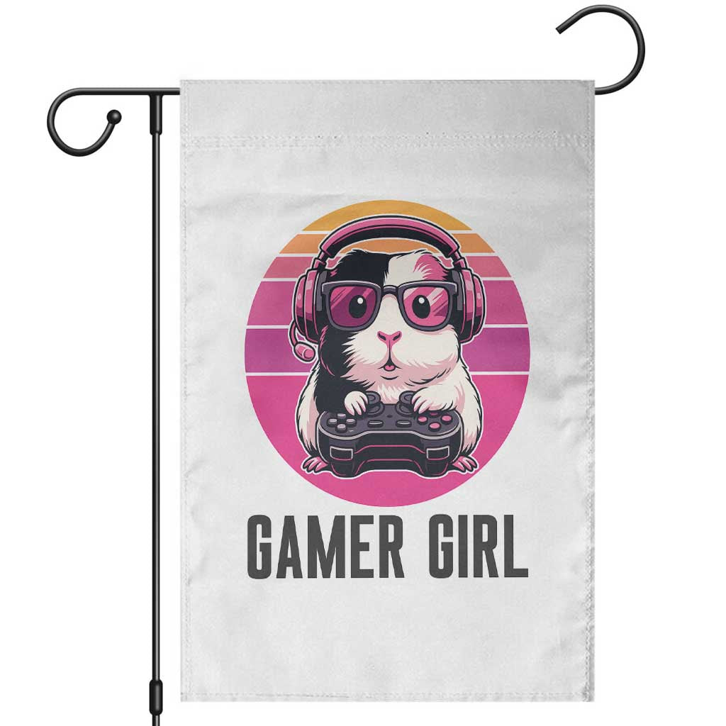 Funny Guinea Pig Video Game Rodent Lover Garden Flag Gamers Girl Sunset Retro Gift TS12 White Print Your Wear