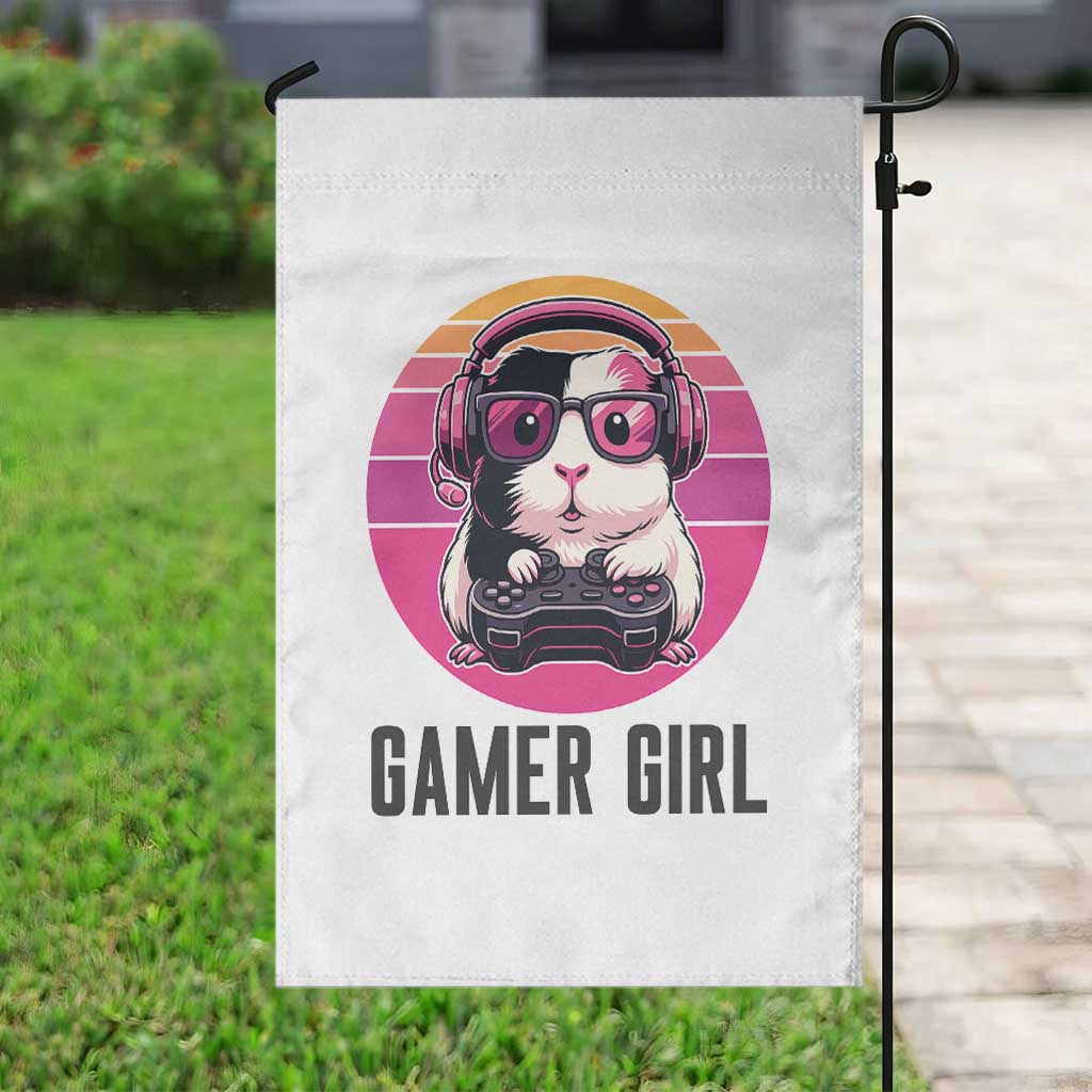 Funny Guinea Pig Video Game Rodent Lover Garden Flag Gamers Girl Sunset Retro Gift TS12 Print Your Wear