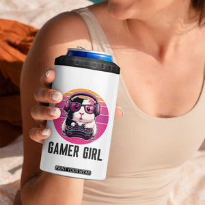 Funny Guinea Pig Video Game Rodent Lover 4 in 1 Can Cooler Tumbler Gamers Girl Sunset Retro Gift TS12 Print Your Wear