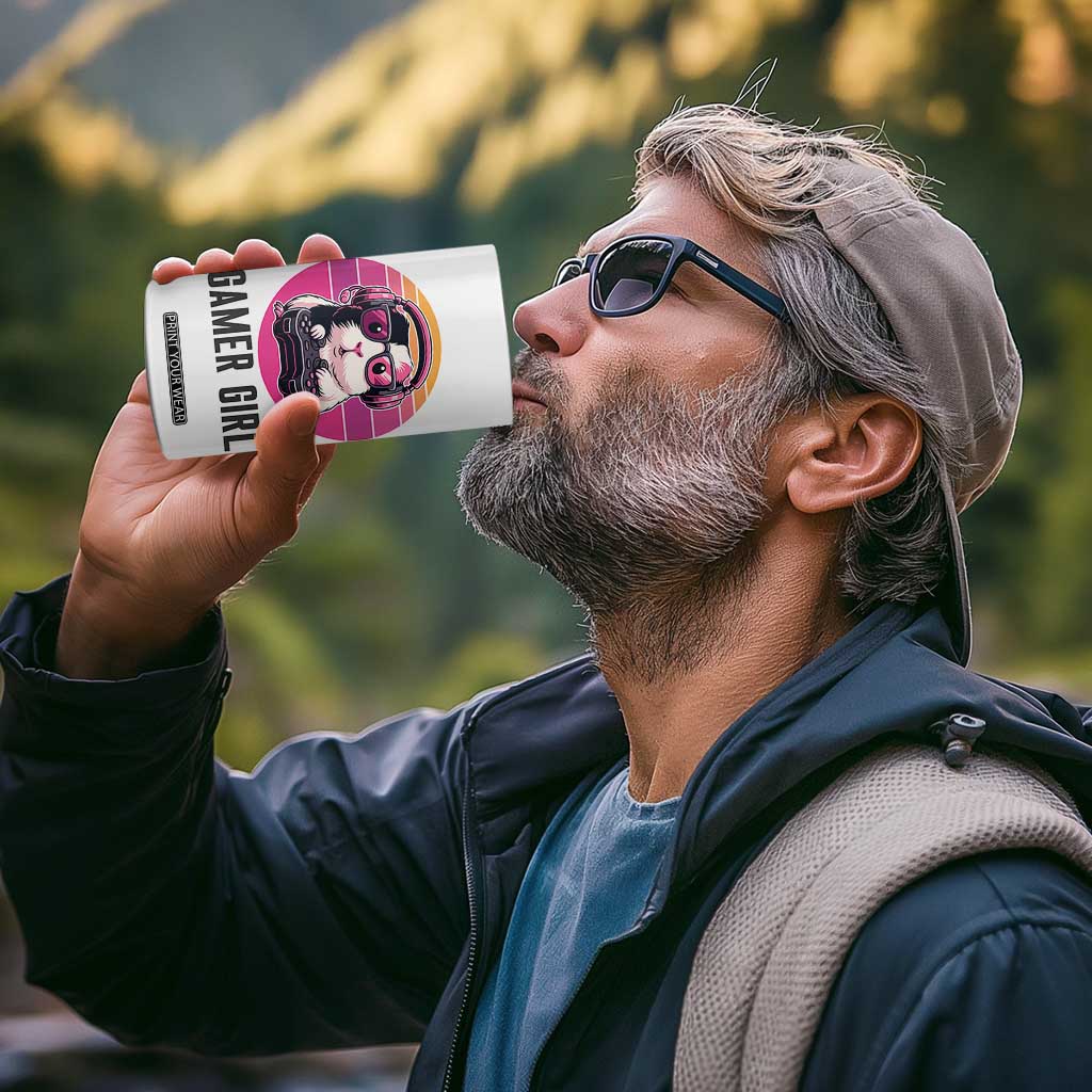 Funny Guinea Pig Video Game Rodent Lover 4 in 1 Can Cooler Tumbler Gamers Girl Sunset Retro Gift TS12 Print Your Wear