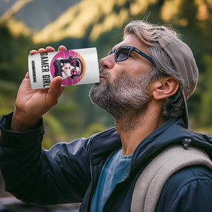 Funny Guinea Pig Video Game Rodent Lover 4 in 1 Can Cooler Tumbler Gamers Girl Sunset Retro Gift TS12 Print Your Wear