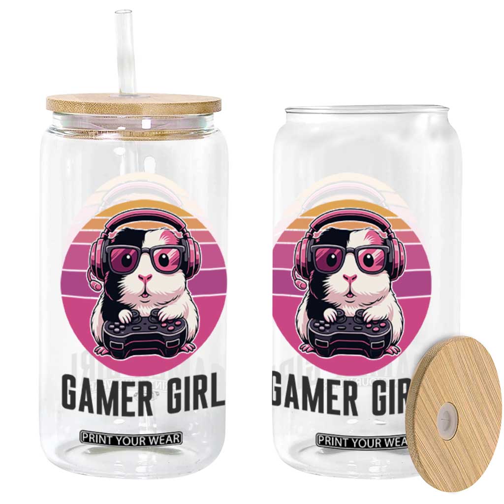 Funny Guinea Pig Video Game Rodent Lover Glass Can Gamers Girl Sunset Retro Gift TS12 Print Your Wear