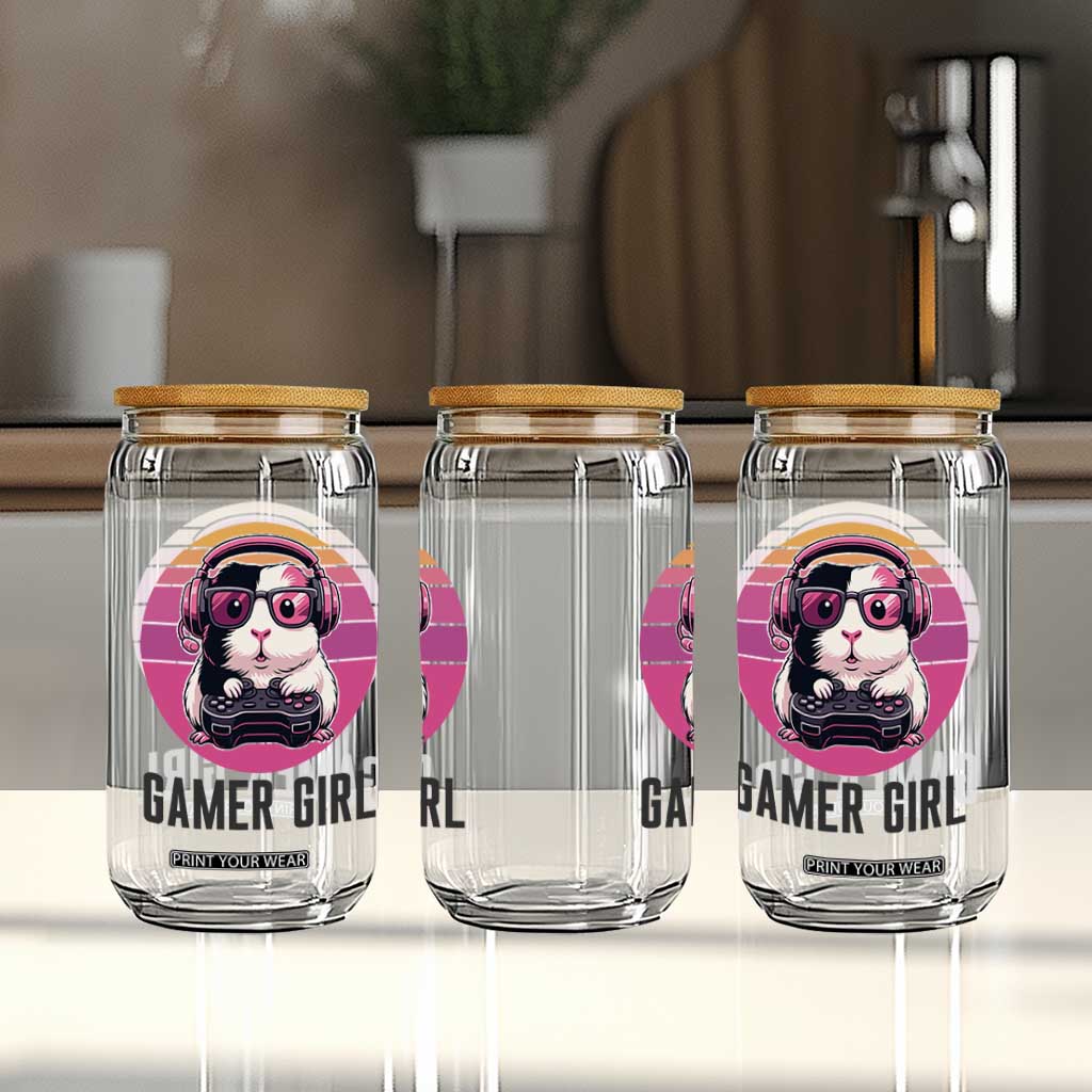 Funny Guinea Pig Video Game Rodent Lover Glass Can Gamers Girl Sunset Retro Gift TS12 Print Your Wear