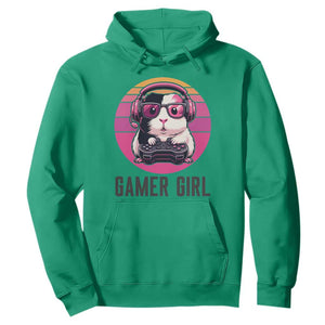 Funny Guinea Pig Video Game Rodent Lover Hoodie Gamers Girl Sunset Retro Gift TS12 Irish Green Print Your Wear