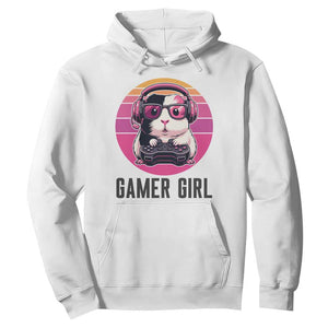 Funny Guinea Pig Video Game Rodent Lover Hoodie Gamers Girl Sunset Retro Gift TS12 White Print Your Wear