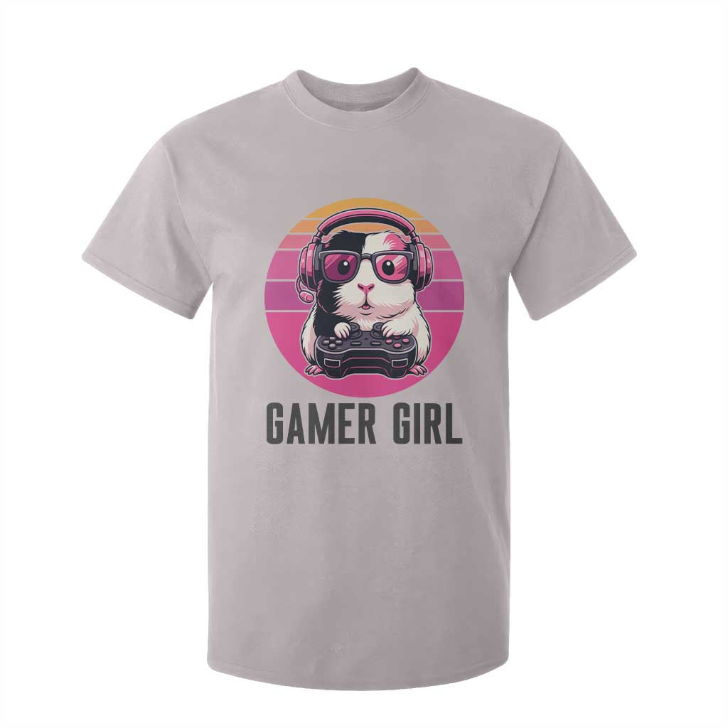 Funny Guinea Pig Video Game Rodent Lover T Shirt For Kid Gamers Girl Sunset Retro Gift TS12 Ice Gray Print Your Wear