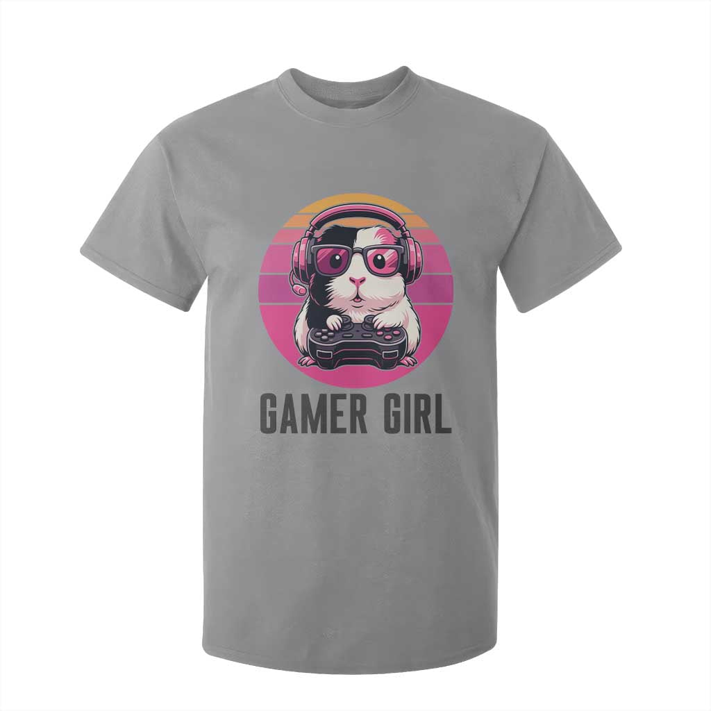 Funny Guinea Pig Video Game Rodent Lover T Shirt For Kid Gamers Girl Sunset Retro Gift TS12 Sport Gray Print Your Wear
