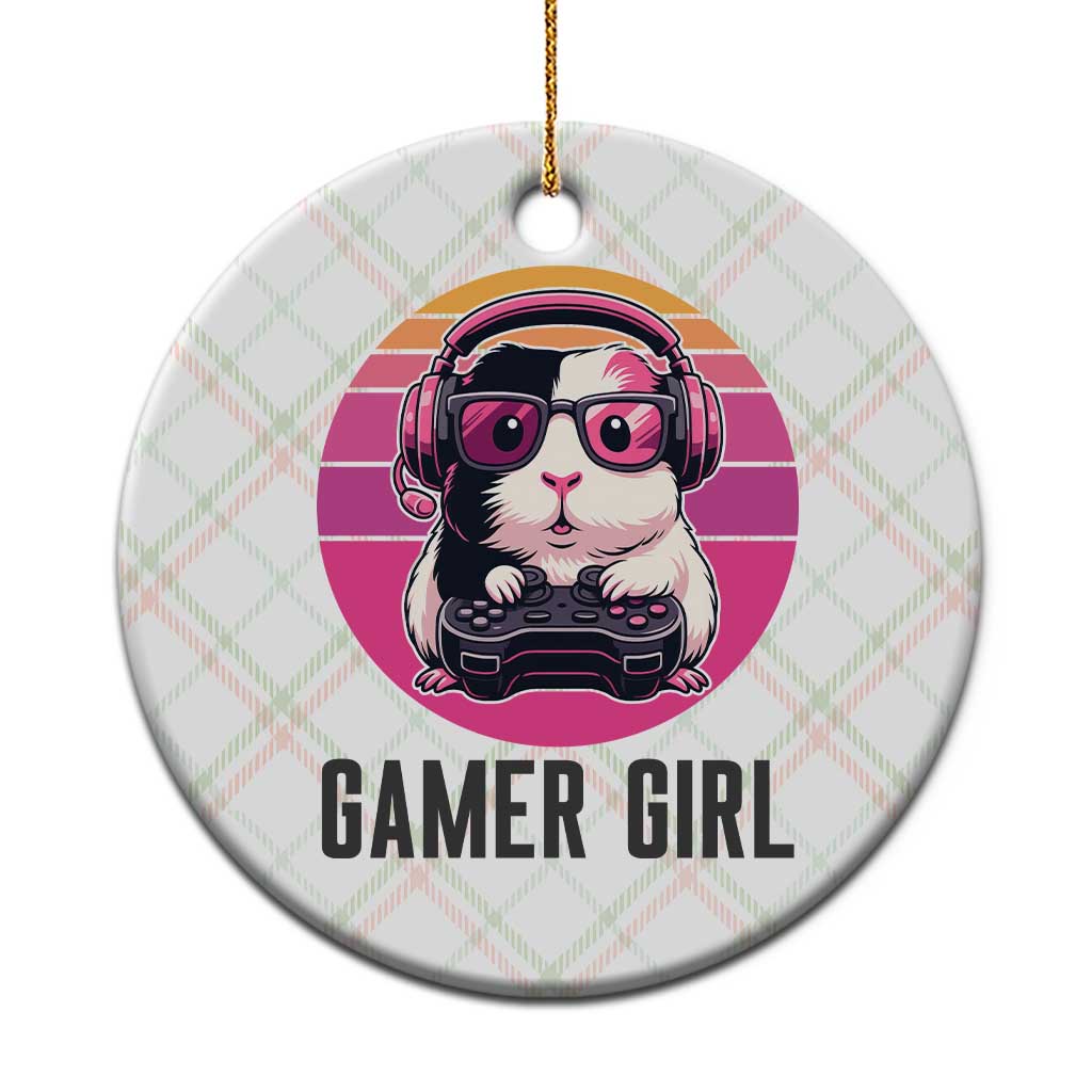 Funny Guinea Pig Video Game Rodent Lover Ceramic Ornament Gamers Girl Sunset Retro Gift TS12 1pc Christmas Plaid Print Your Wear