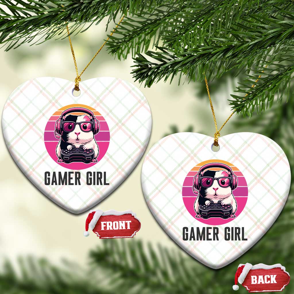 Funny Guinea Pig Video Game Rodent Lover Ceramic Ornament Gamers Girl Sunset Retro Gift TS12 Print Your Wear