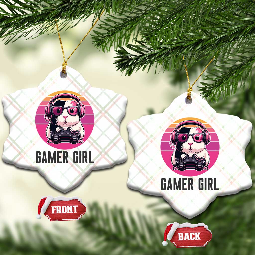 Funny Guinea Pig Video Game Rodent Lover Ceramic Ornament Gamers Girl Sunset Retro Gift TS12 Print Your Wear