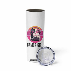 Funny Guinea Pig Video Game Rodent Lover Skinny Tumbler Gamers Girl Sunset Retro Gift TS12 Print Your Wear