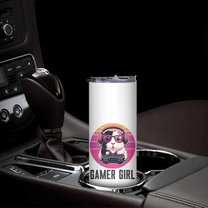 Funny Guinea Pig Video Game Rodent Lover Skinny Tumbler Gamers Girl Sunset Retro Gift TS12 Print Your Wear