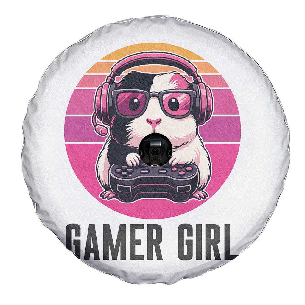 Funny Guinea Pig Video Game Rodent Lover Spare Tire Cover Gamers Girl Sunset Retro Gift TS12 Print Your Wear