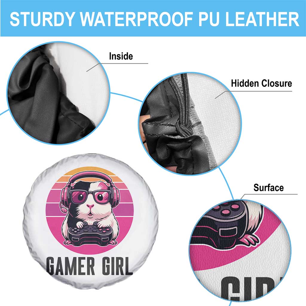 Funny Guinea Pig Video Game Rodent Lover Spare Tire Cover Gamers Girl Sunset Retro Gift TS12 Print Your Wear