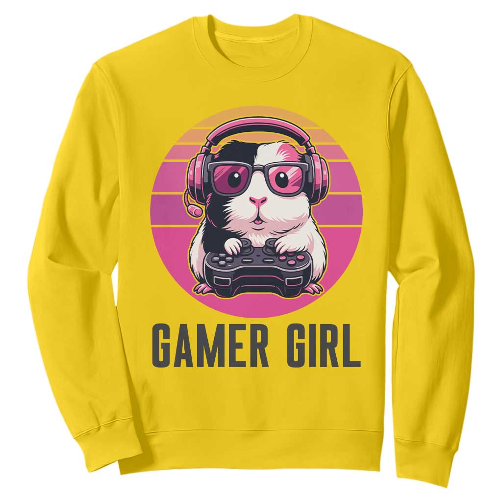 Funny Guinea Pig Video Game Rodent Lover Sweatshirt Gamers Girl Sunset Retro Gift TS12 Daisy Print Your Wear