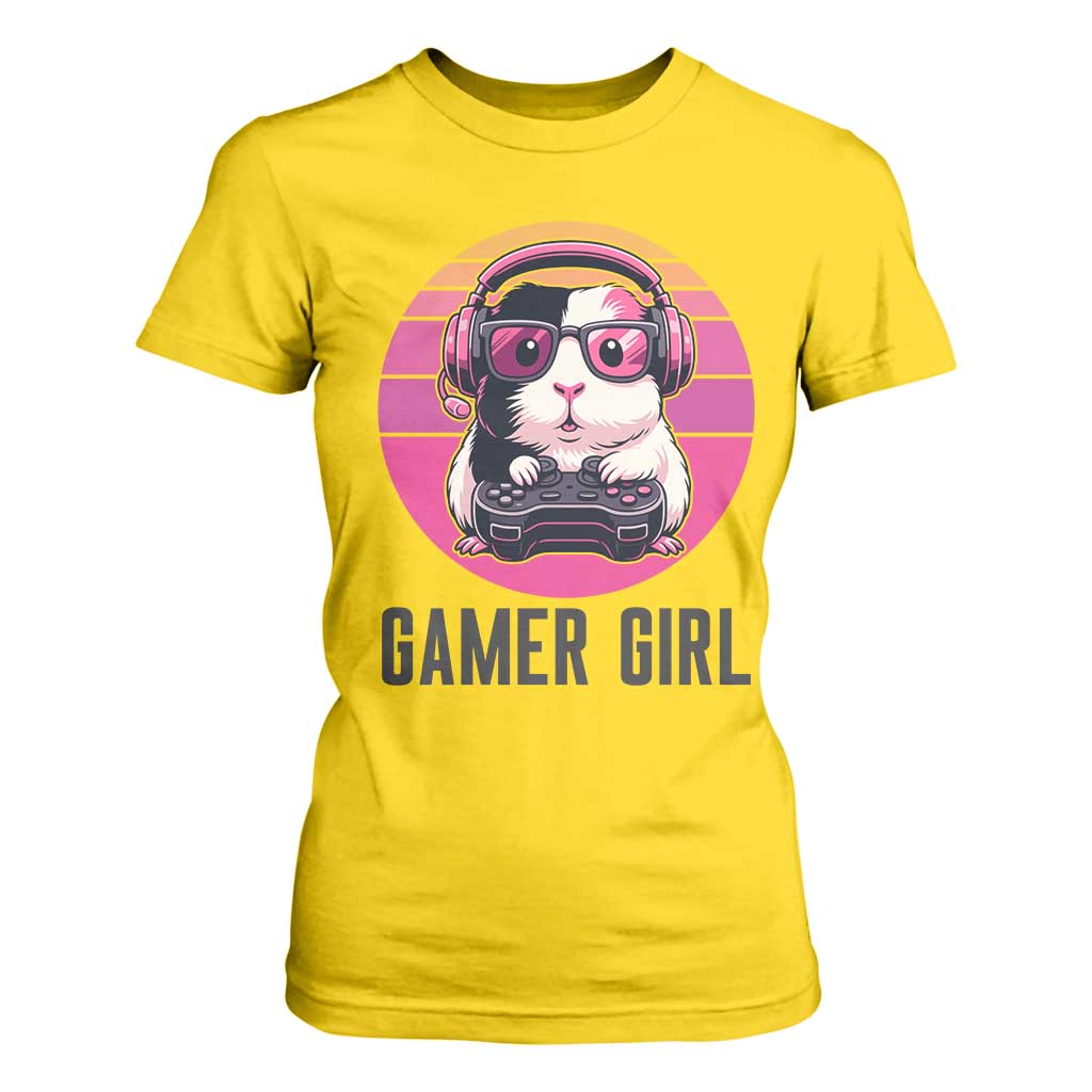 Funny Guinea Pig Video Game Rodent Lover T Shirt For Women Gamers Girl Sunset Retro Gift TS12 Daisy Print Your Wear