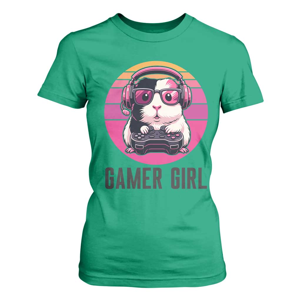 Funny Guinea Pig Video Game Rodent Lover T Shirt For Women Gamers Girl Sunset Retro Gift TS12 Irish Green Print Your Wear