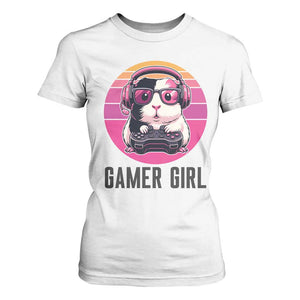 Funny Guinea Pig Video Game Rodent Lover T Shirt For Women Gamers Girl Sunset Retro Gift TS12 White Print Your Wear