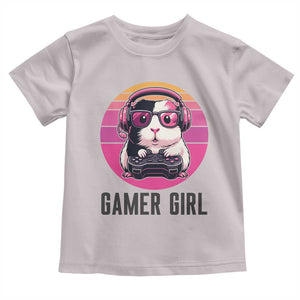 Funny Guinea Pig Video Game Rodent Lover Toddler T Shirt Gamers Girl Sunset Retro Gift TS12 Ice Gray Print Your Wear