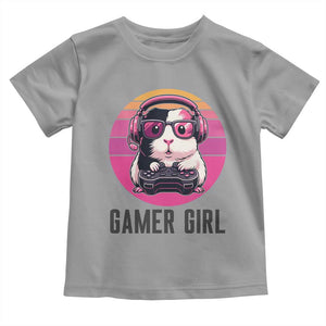 Funny Guinea Pig Video Game Rodent Lover Toddler T Shirt Gamers Girl Sunset Retro Gift TS12 Sport Gray Print Your Wear