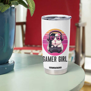 Funny Guinea Pig Video Game Rodent Lover Tumbler Cup Gamers Girl Sunset Retro Gift TS12 Print Your Wear