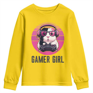 Funny Guinea Pig Video Game Rodent Lover Youth Sweatshirt Gamers Girl Sunset Retro Gift TS12 Daisy Print Your Wear