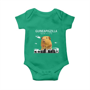 Funny Giant Guinea Pig Monster Roaring Tokyo Japan Baby Onesie Guineapigzilla TS12 Irish Green Print Your Wear