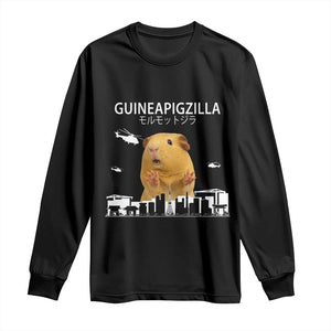 Funny Giant Guinea Pig Monster Roaring Tokyo Japan Long Sleeve Shirt Guineapigzilla TS12 Black Print Your Wear