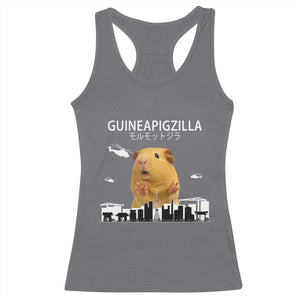 Funny Giant Guinea Pig Monster Roaring Tokyo Japan Racerback Tank Top Guineapigzilla TS12 Charcoal Print Your Wear