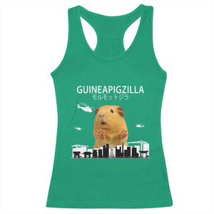 Funny Giant Guinea Pig Monster Roaring Tokyo Japan Racerback Tank Top Guineapigzilla TS12 Irish Green Print Your Wear