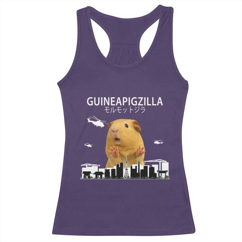 Funny Giant Guinea Pig Monster Roaring Tokyo Japan Racerback Tank Top Guineapigzilla TS12 Purple Print Your Wear