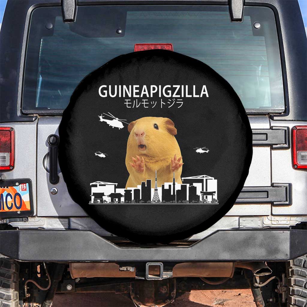Funny Giant Guinea Pig Monster Roaring Tokyo Japan Spare Tire Cover Guineapigzilla TS12 No hole Black Print Your Wear