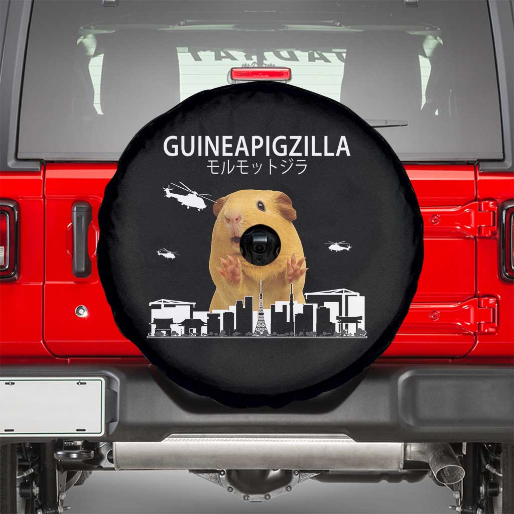 Funny Giant Guinea Pig Monster Roaring Tokyo Japan Spare Tire Cover Guineapigzilla TS12 Black Print Your Wear