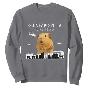 Funny Giant Guinea Pig Monster Roaring Tokyo Japan Sweatshirt Guineapigzilla TS12 Charcoal Print Your Wear