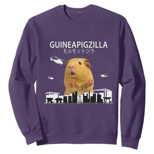 Funny Giant Guinea Pig Monster Roaring Tokyo Japan Sweatshirt Guineapigzilla TS12 Purple Print Your Wear