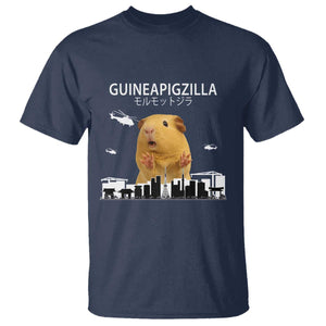 Funny Giant Guinea Pig Monster Roaring Tokyo Japan T Shirt Guineapigzilla TS12 Navy Print Your Wear