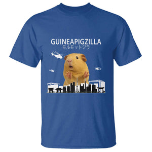 Funny Giant Guinea Pig Monster Roaring Tokyo Japan T Shirt Guineapigzilla TS12 Royal Blue Print Your Wear