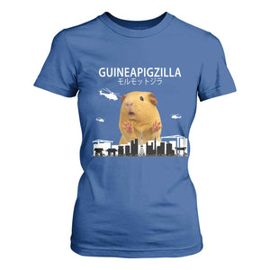 Funny Giant Guinea Pig Monster Roaring Tokyo Japan T Shirt For Women Guineapigzilla TS12 Royal Blue Print Your Wear