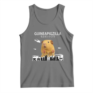 Funny Giant Guinea Pig Monster Roaring Tokyo Japan Tank Top Guineapigzilla TS12 Black Heather Print Your Wear