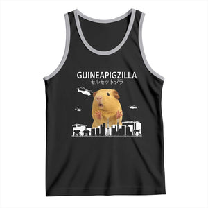 Funny Giant Guinea Pig Monster Roaring Tokyo Japan Tank Top Guineapigzilla TS12 Black Athletic Heather Print Your Wear