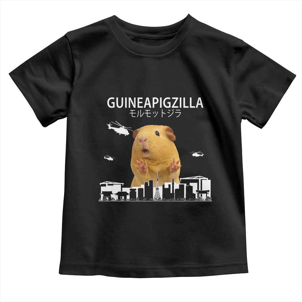 Funny Giant Guinea Pig Monster Roaring Tokyo Japan Toddler T Shirt Guineapigzilla TS12 Black Print Your Wear