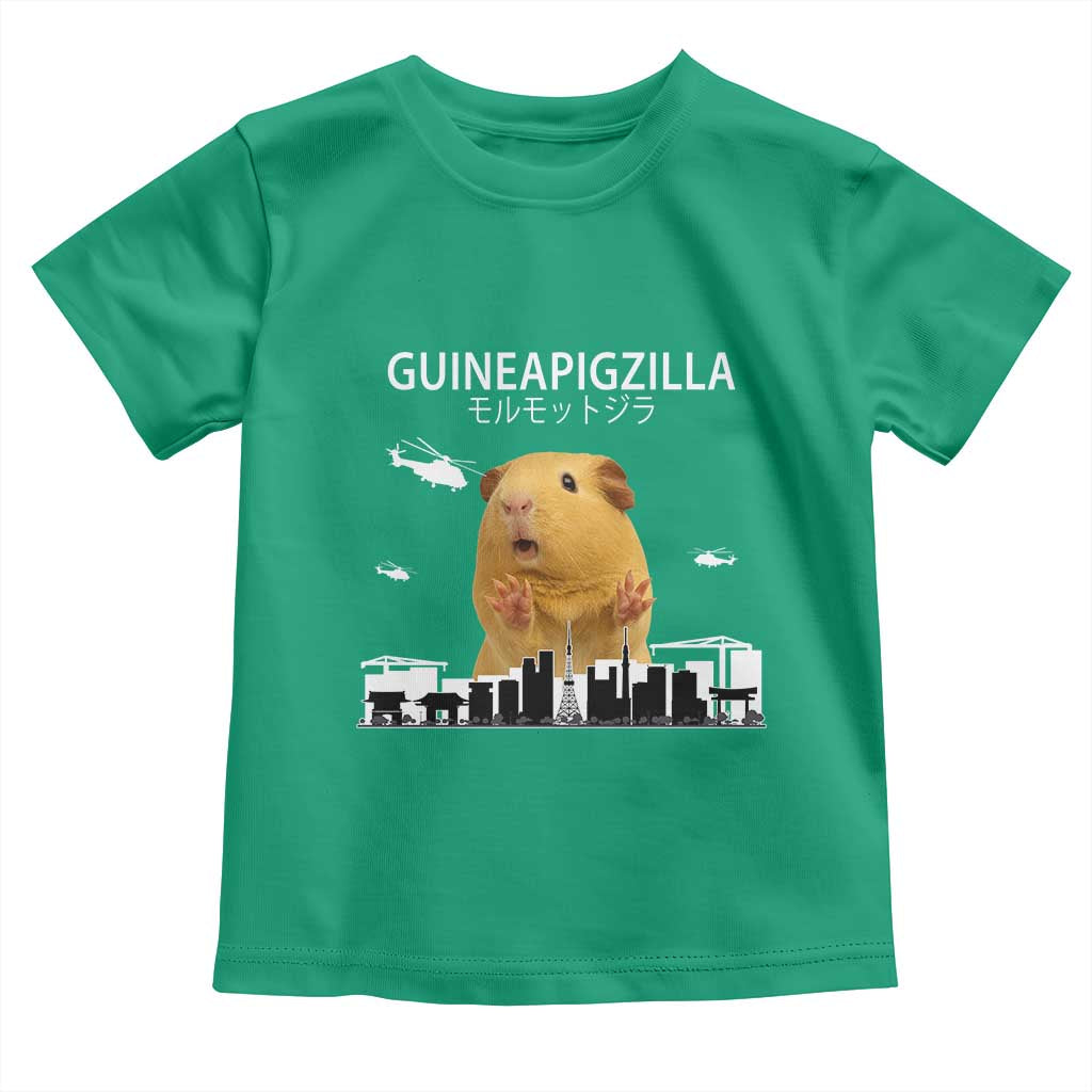 Funny Giant Guinea Pig Monster Roaring Tokyo Japan Toddler T Shirt Guineapigzilla TS12 Irish Green Print Your Wear