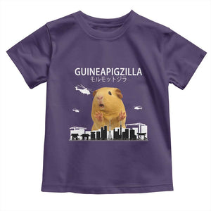 Funny Giant Guinea Pig Monster Roaring Tokyo Japan Toddler T Shirt Guineapigzilla TS12 Purple Print Your Wear