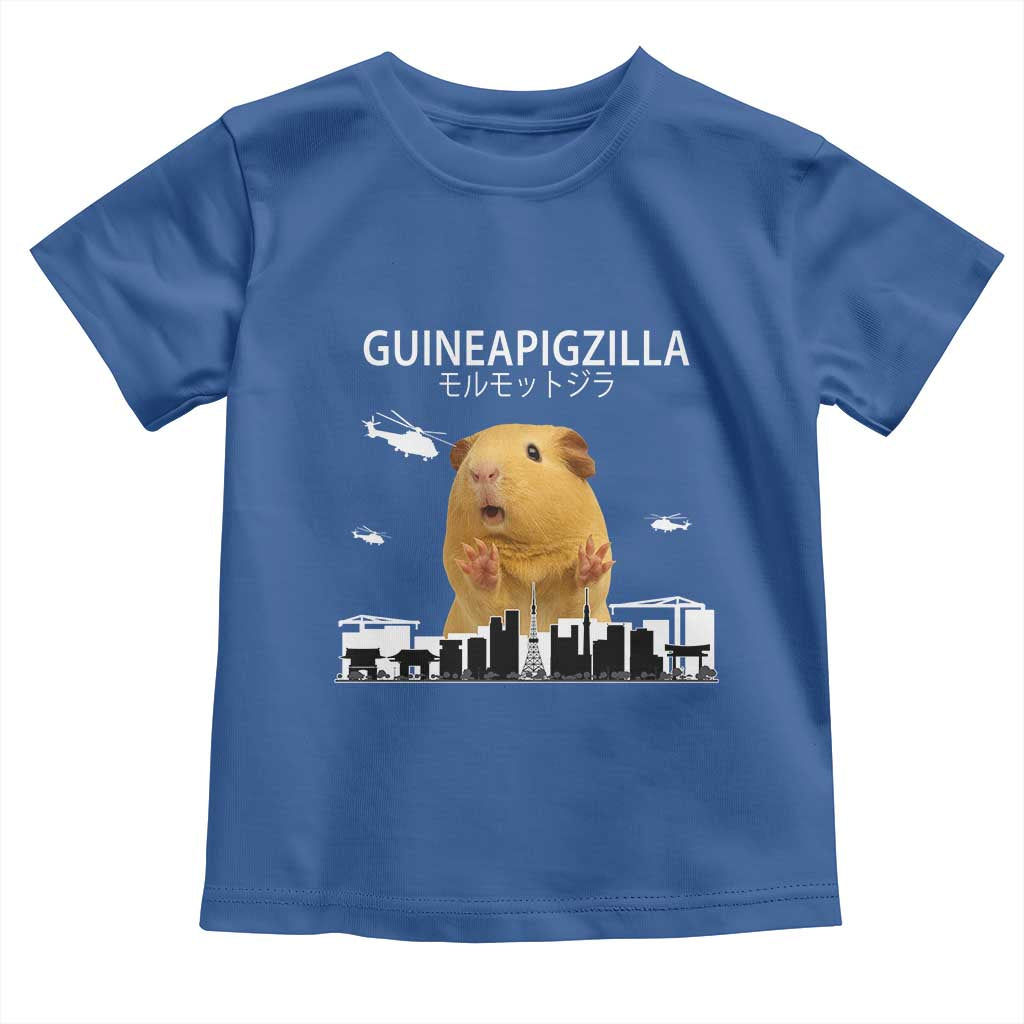 Funny Giant Guinea Pig Monster Roaring Tokyo Japan Toddler T Shirt Guineapigzilla TS12 Royal Blue Print Your Wear