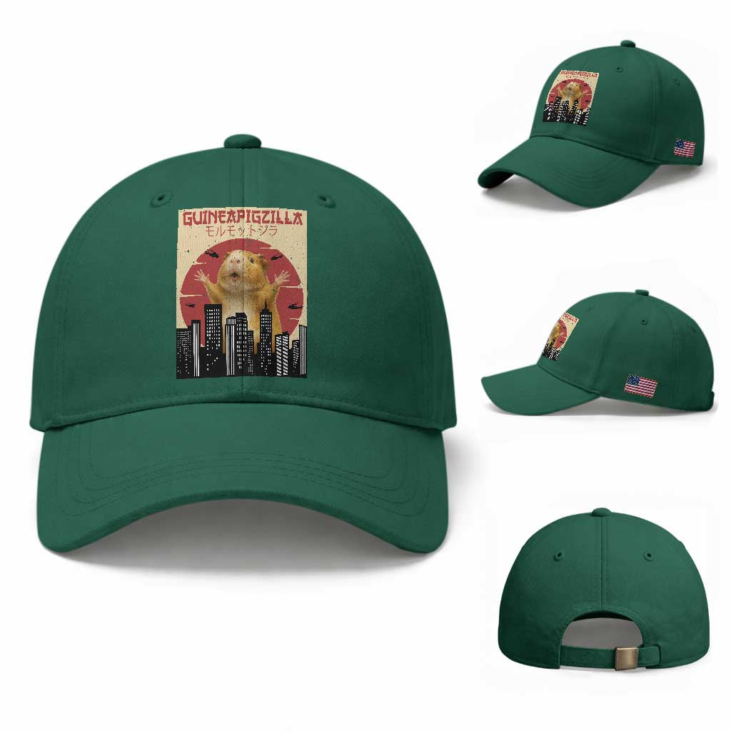 Guineapigzilla Giant Baseball Cap Funny Guinea Pig Monster Tokyo Japan Gift TS12 Baseball Cap Universal Fit Irish Green Print Your Wear