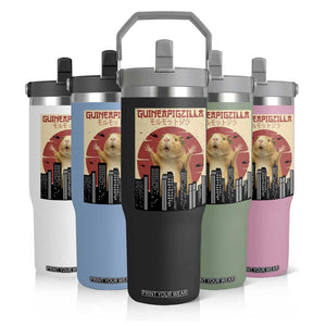 Guineapigzilla Giant Flip Straw Tumbler Funny Guinea Pig Monster Tokyo Japan Gift TS12 Print Your Wear