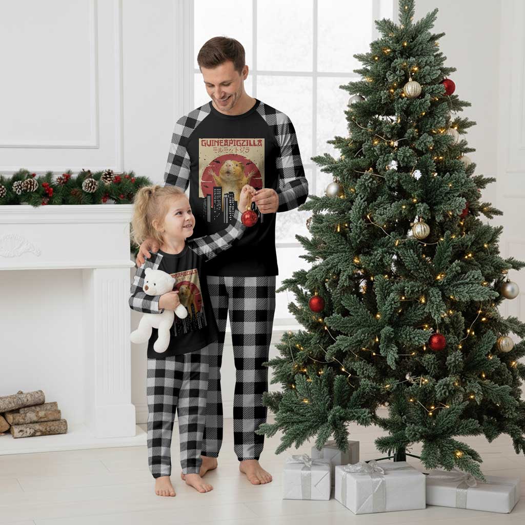 Guineapigzilla Giant Plaid Pajama Set Funny Guinea Pig Monster Tokyo Japan Gift TS12 White Plaid Print Your Wear