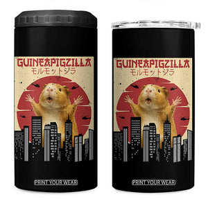 Guineapigzilla Giant 4 in 1 Can Cooler Tumbler Funny Guinea Pig Monster Tokyo Japan Gift TS12 One Size: 16 oz Black Print Your Wear