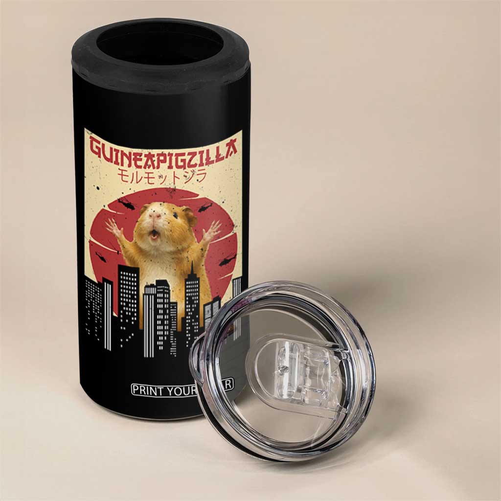 Guineapigzilla Giant 4 in 1 Can Cooler Tumbler Funny Guinea Pig Monster Tokyo Japan Gift TS12 Print Your Wear