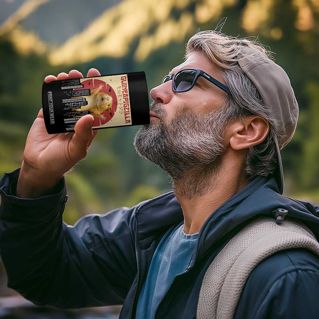 Guineapigzilla Giant 4 in 1 Can Cooler Tumbler Funny Guinea Pig Monster Tokyo Japan Gift TS12 Print Your Wear